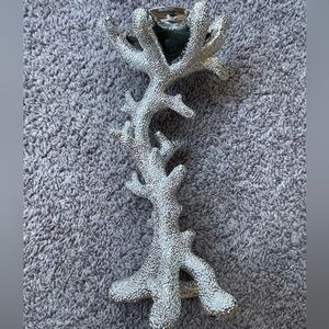 Silver Coral Candle Holder